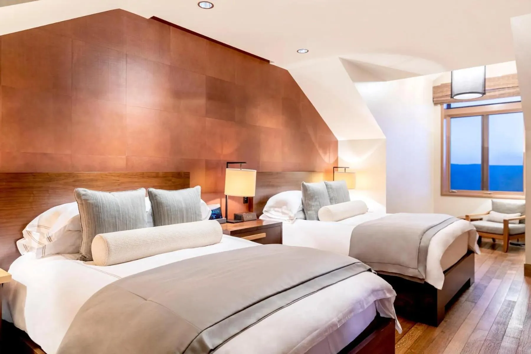 Bed in The Lodge at Primland, Auberge Collection