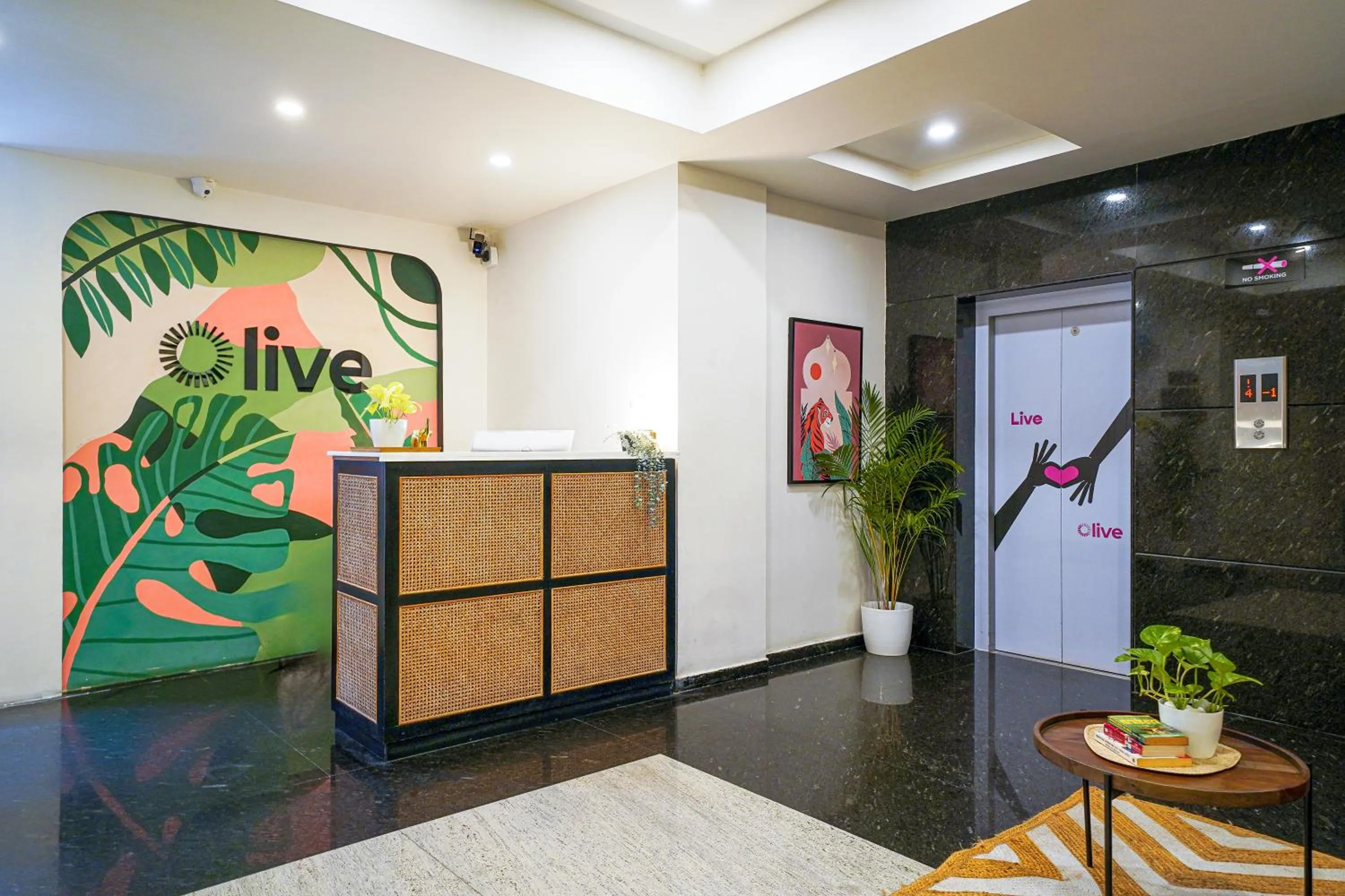 Lobby or reception in Olive Hotel Electronic City by Embassy Group