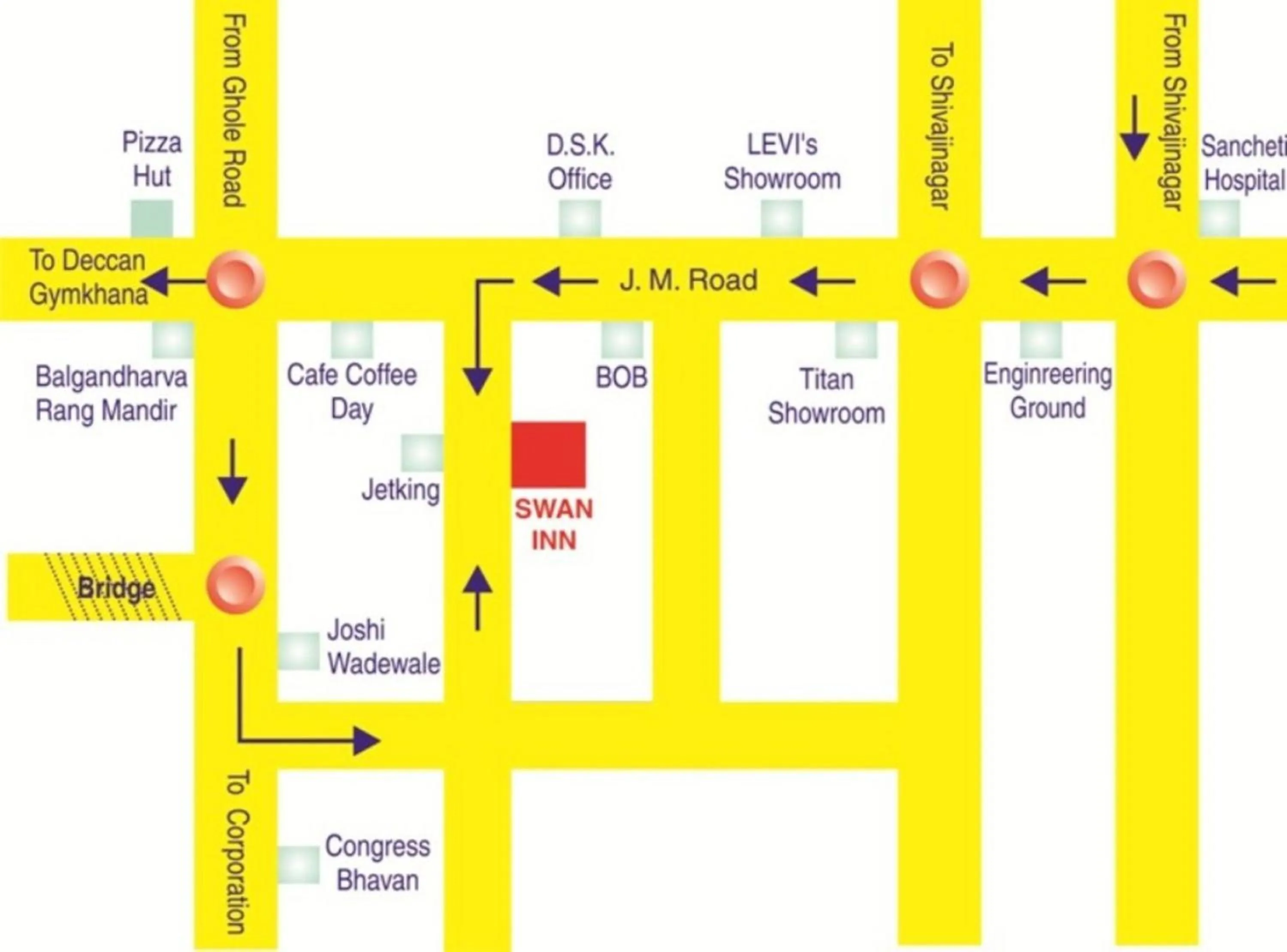 Location in Hotel Swan Inn