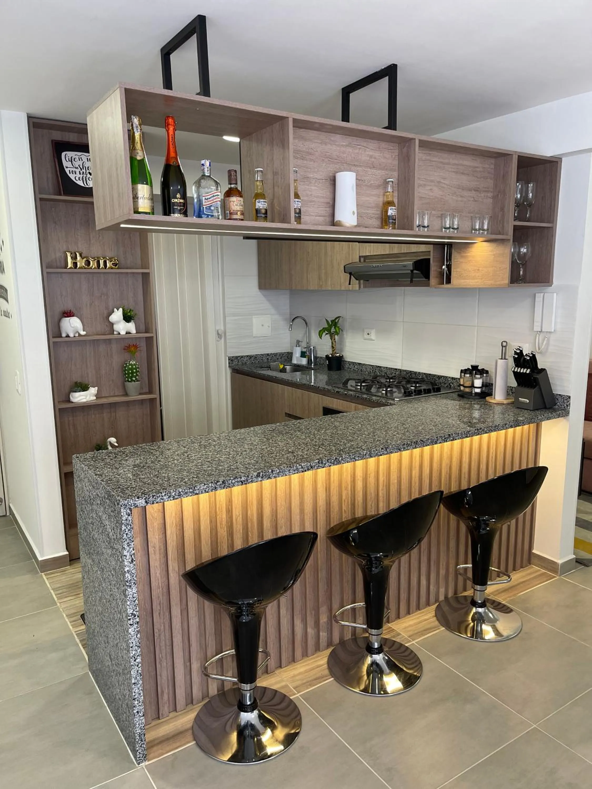 Kitchen or kitchenette in Acogedor apartamento cerca de clínica en F/blanca