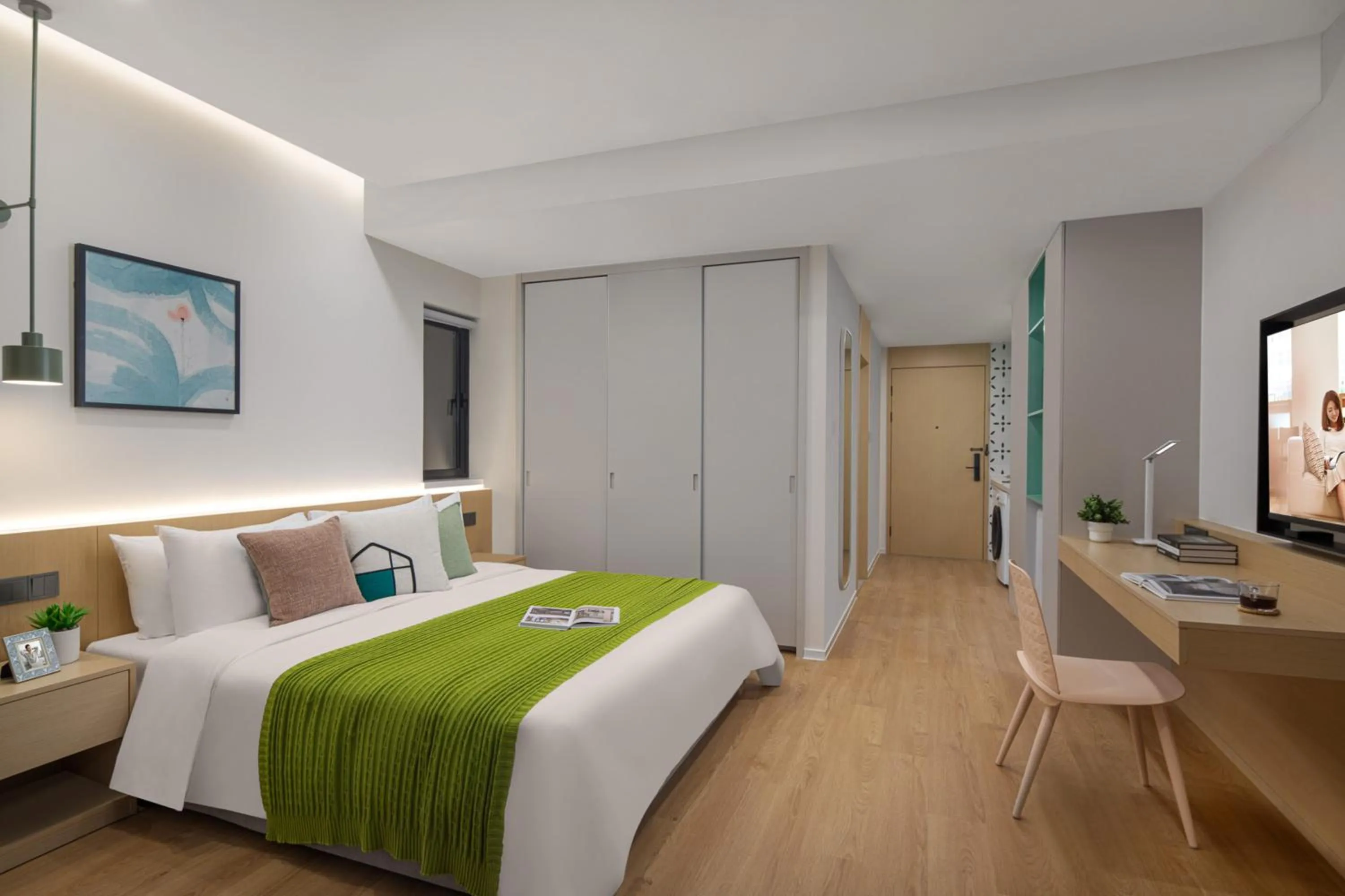 Photo of the whole room, Bed in Adoor Suites Shenzhen