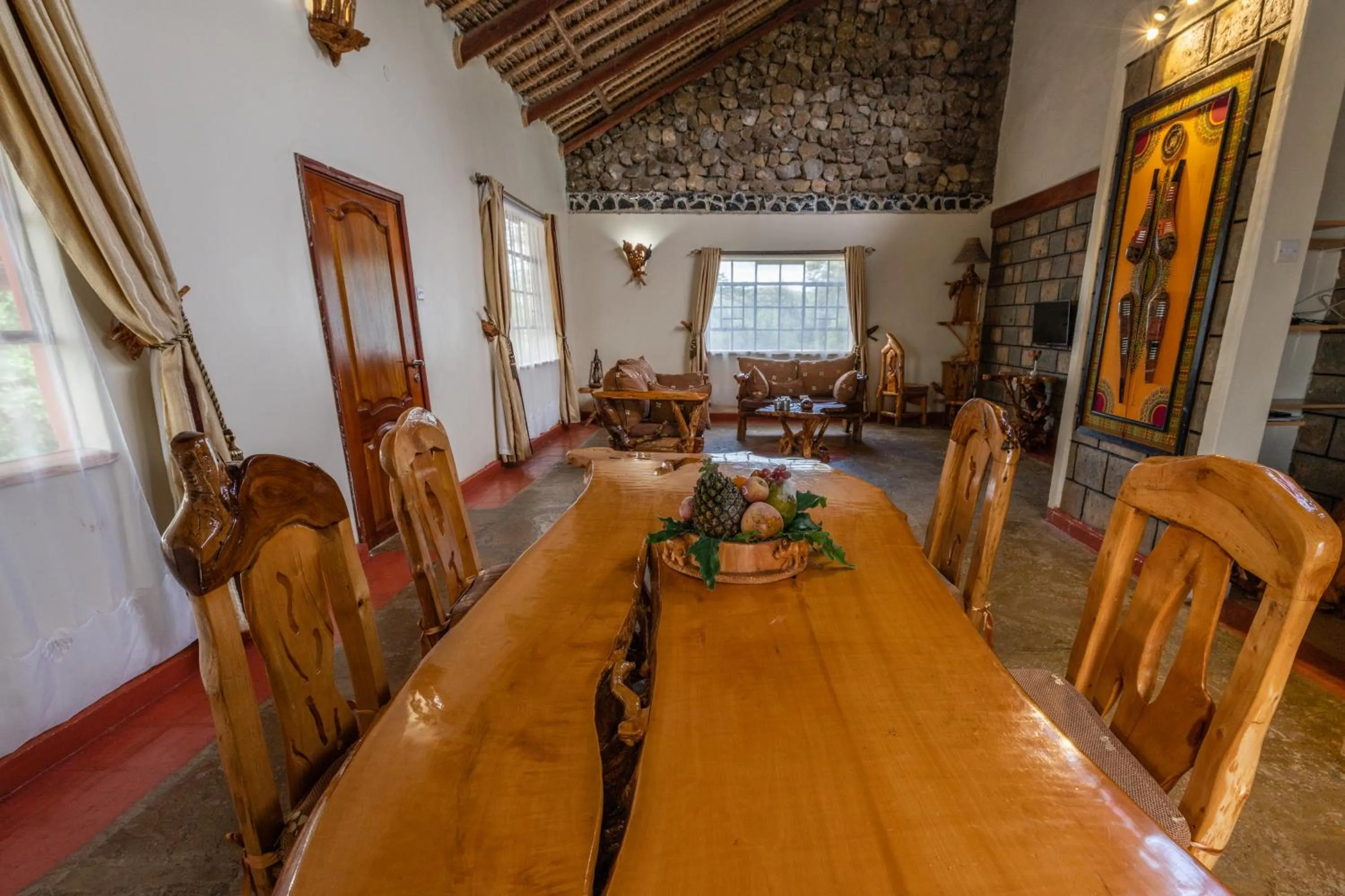 Living room in Naivasha Kongoni Lodge - Lakefront Getaway