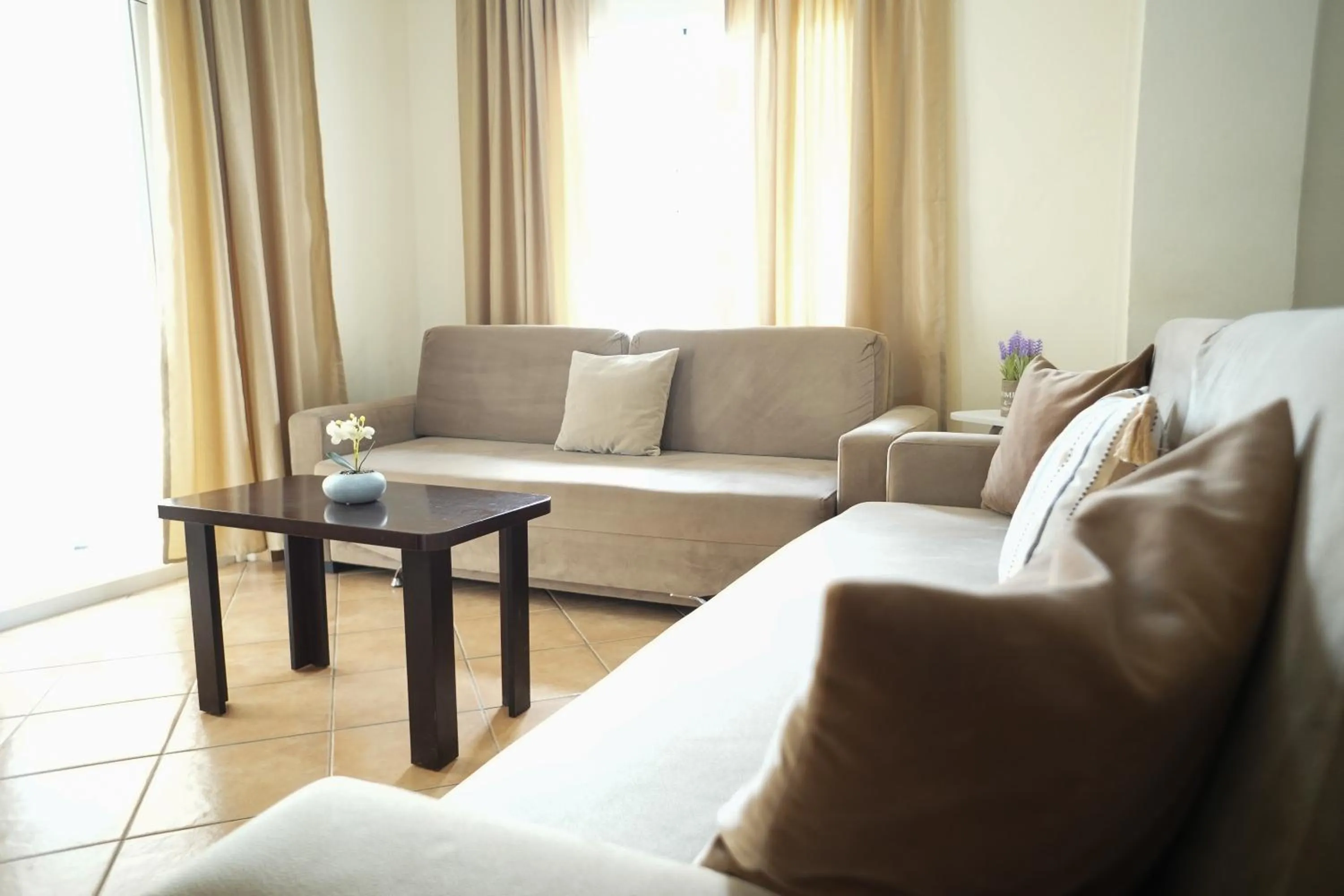 Living room in Saranda Waterside Apartments