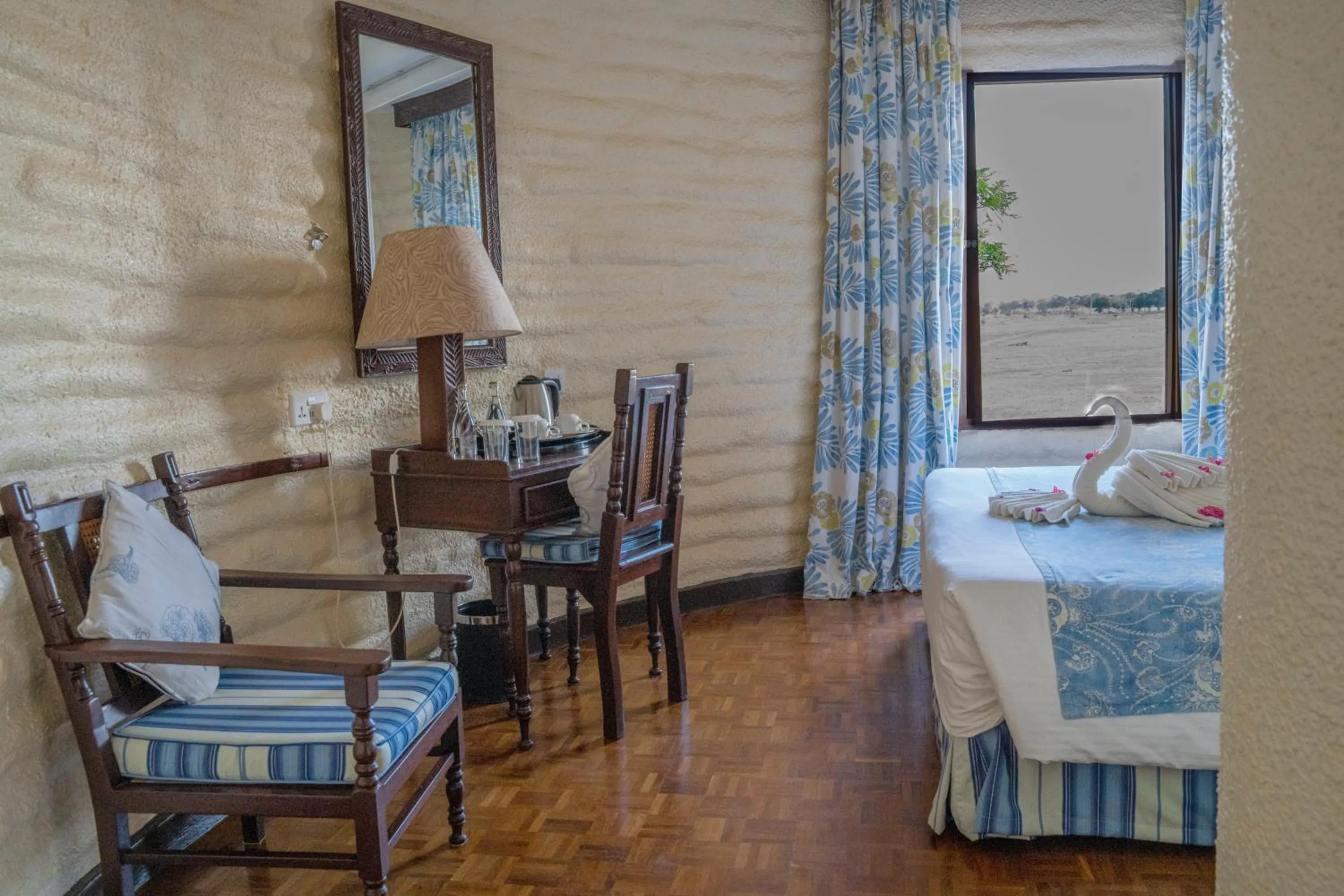 Bed in Salt Lick Safari Lodge