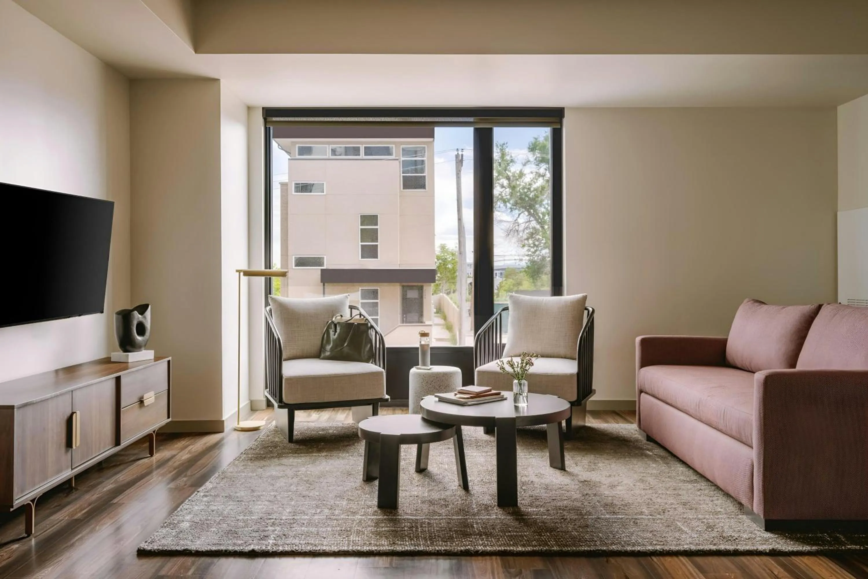 Living room in Sonder Skyline Apartments LoHi