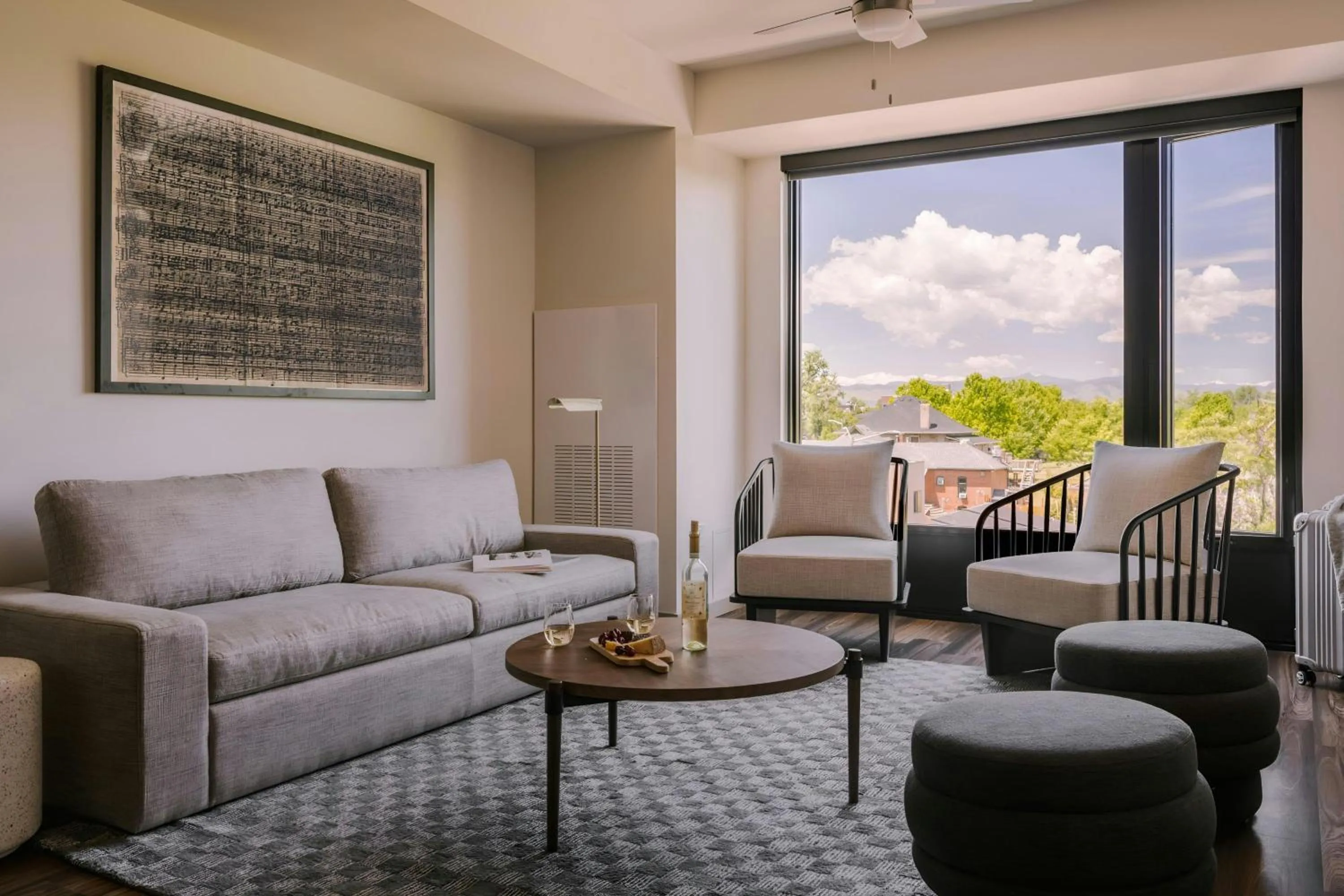 Living room in Sonder Skyline Apartments LoHi
