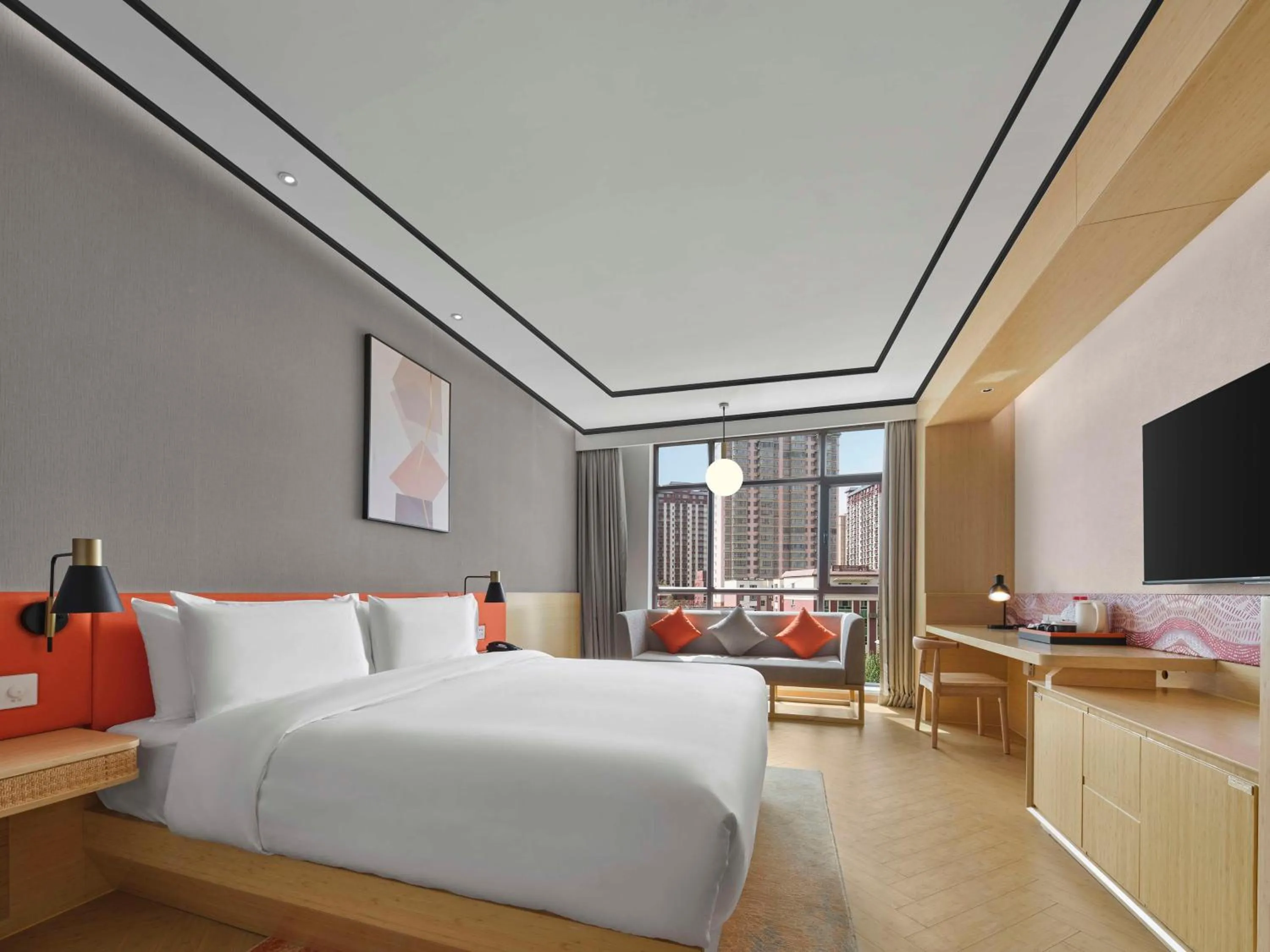 Living room, Bed in Hilton Garden Inn Aksu Downtown