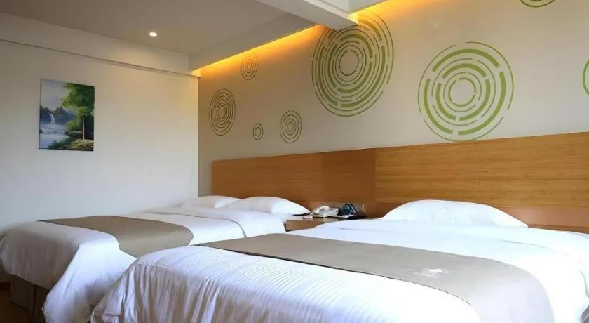 Bed in GreenTree Inn Xuancheng Jingxian Wannan First Street Express Hotel
