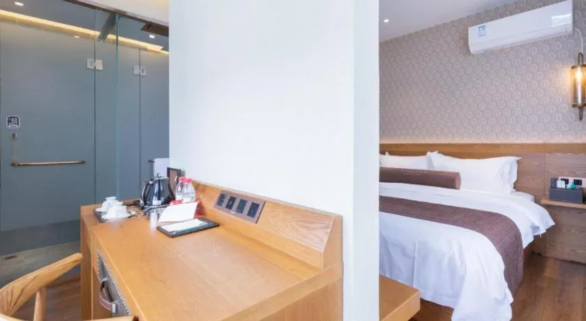 Bed in James Joyce Coffetel Qufu Tourist Center Gulou Street Sankong Scenic Spot