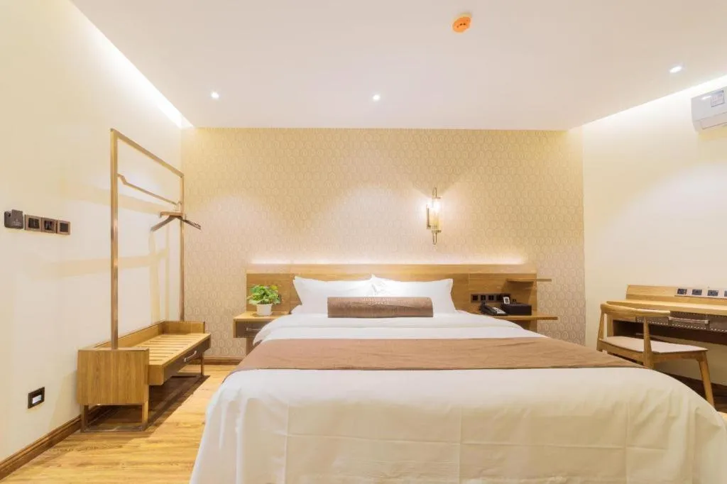 Bed in James Joyce Coffetel Qufu Tourist Center Gulou Street Sankong Scenic Spot