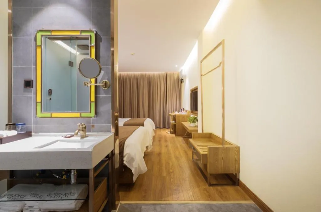 Bed in James Joyce Coffetel Qufu Tourist Center Gulou Street Sankong Scenic Spot