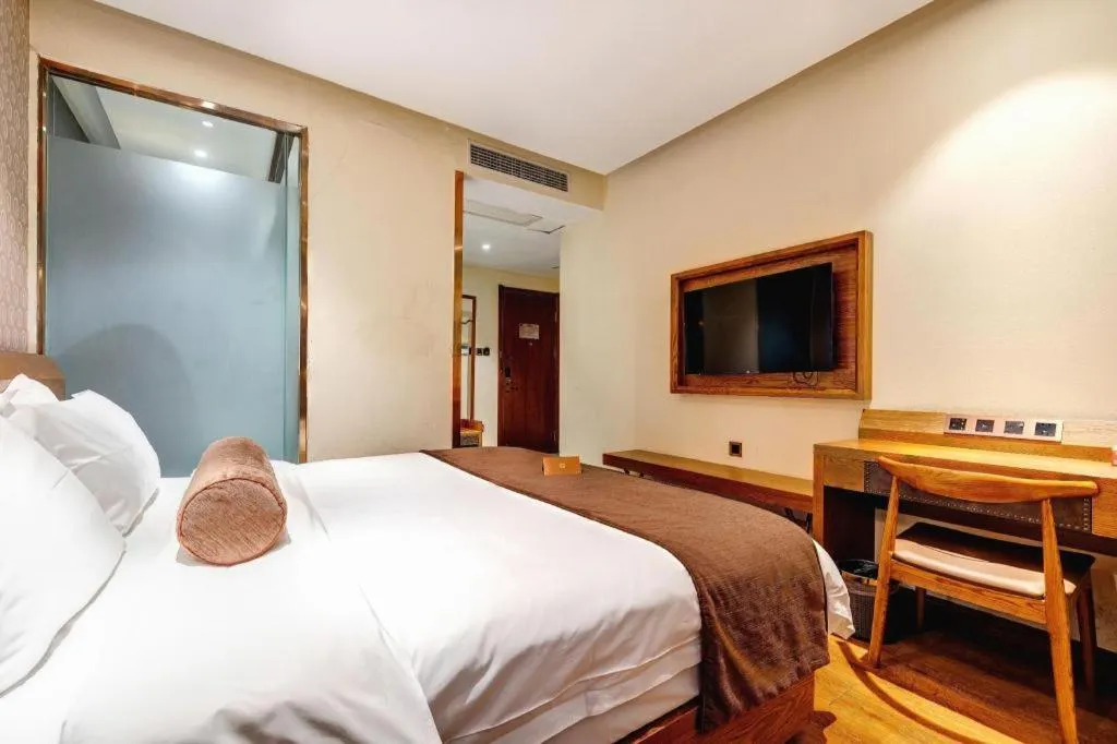 Bed in James Joyce Coffetel Qufu Tourist Center Gulou Street Sankong Scenic Spot