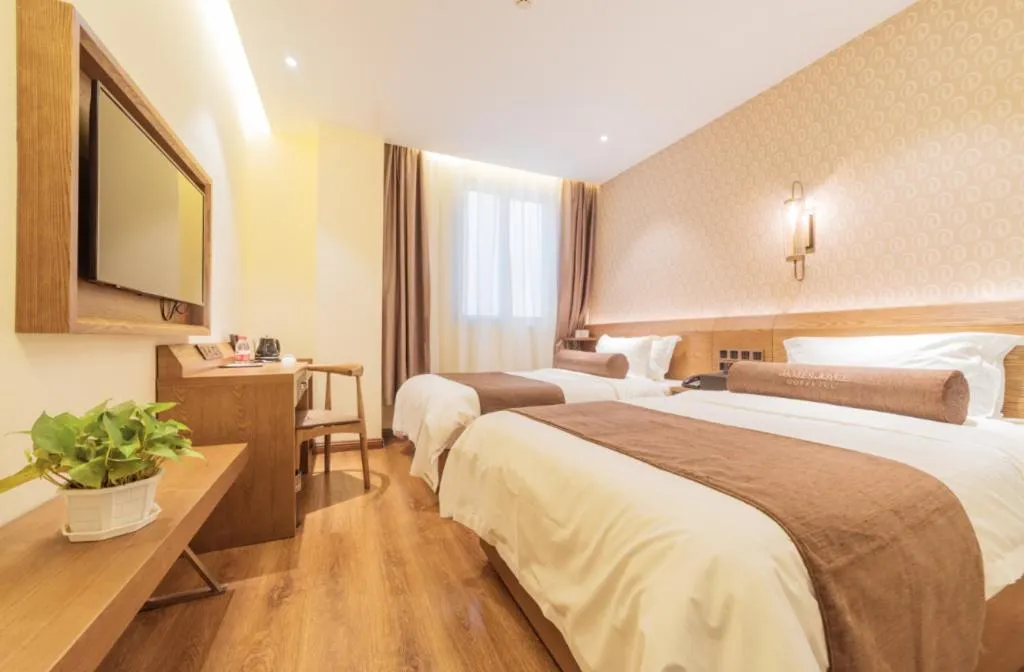 Bed in James Joyce Coffetel Qufu Tourist Center Gulou Street Sankong Scenic Spot