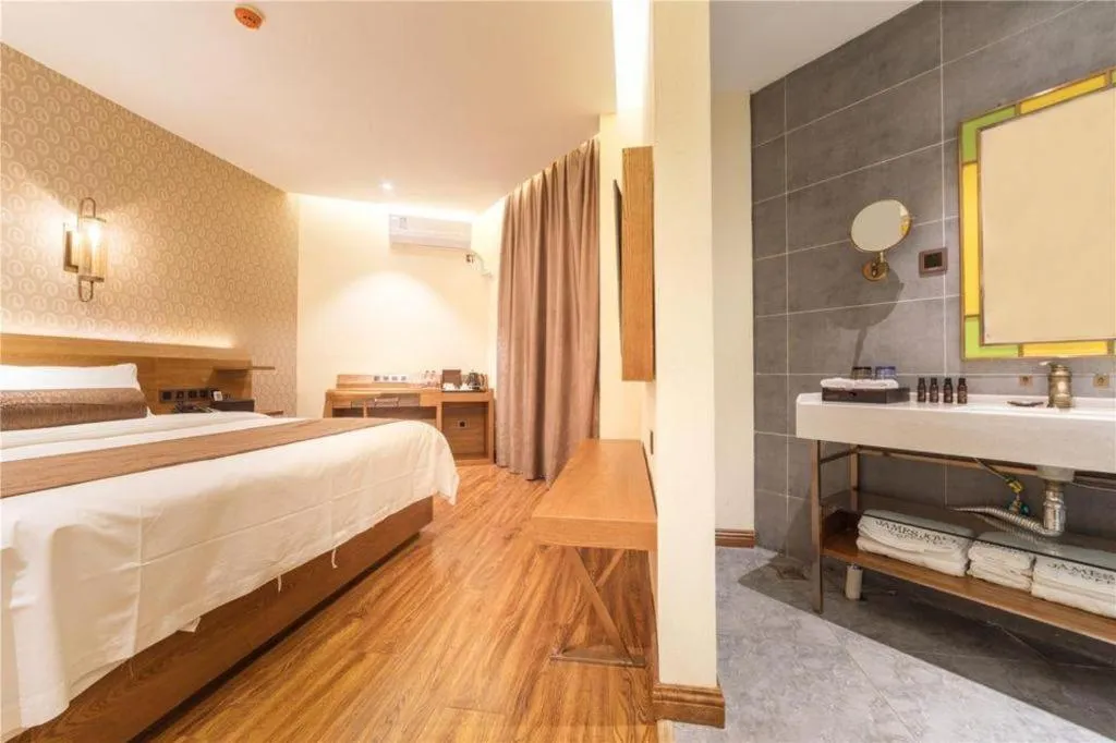 Bed in James Joyce Coffetel Qufu Tourist Center Gulou Street Sankong Scenic Spot