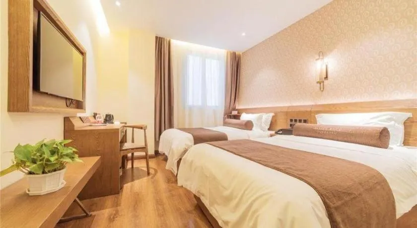 Bed in James Joyce Coffetel Qufu Tourist Center Gulou Street Sankong Scenic Spot