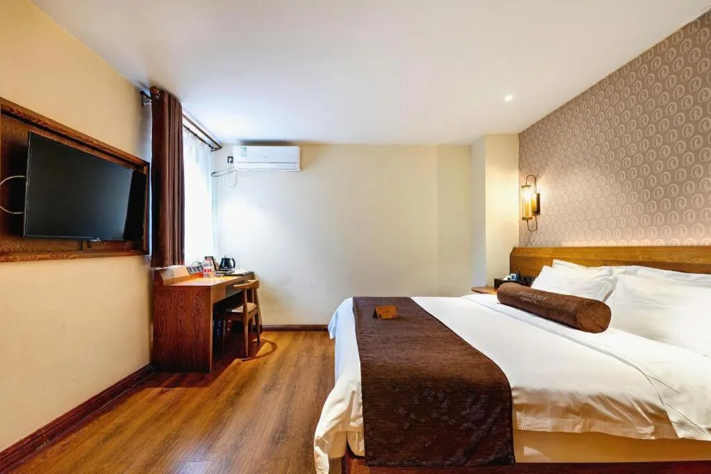 Bed in James Joyce Coffetel Qufu Tourist Center Gulou Street Sankong Scenic Spot