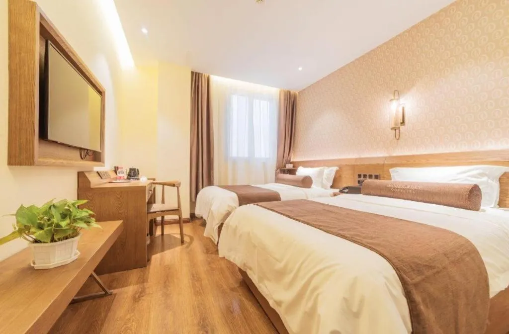 Bed in James Joyce Coffetel Qufu Tourist Center Gulou Street Sankong Scenic Spot