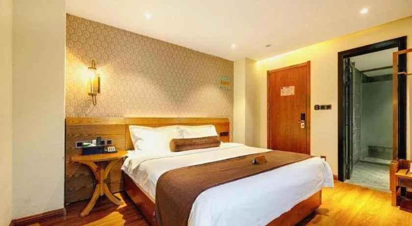 Bed in James Joyce Coffetel Qufu Tourist Center Gulou Street Sankong Scenic Spot