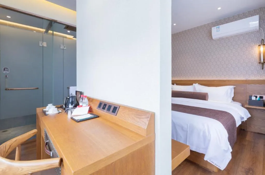 Bed in James Joyce Coffetel Qufu Tourist Center Gulou Street Sankong Scenic Spot