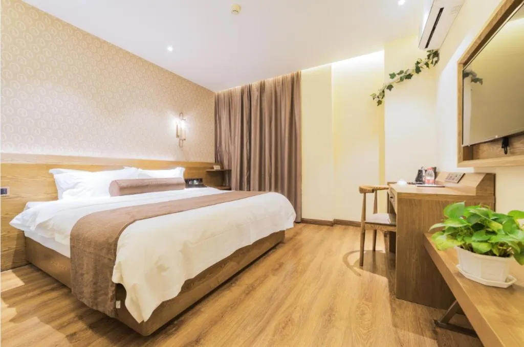 Bed in James Joyce Coffetel Qufu Tourist Center Gulou Street Sankong Scenic Spot