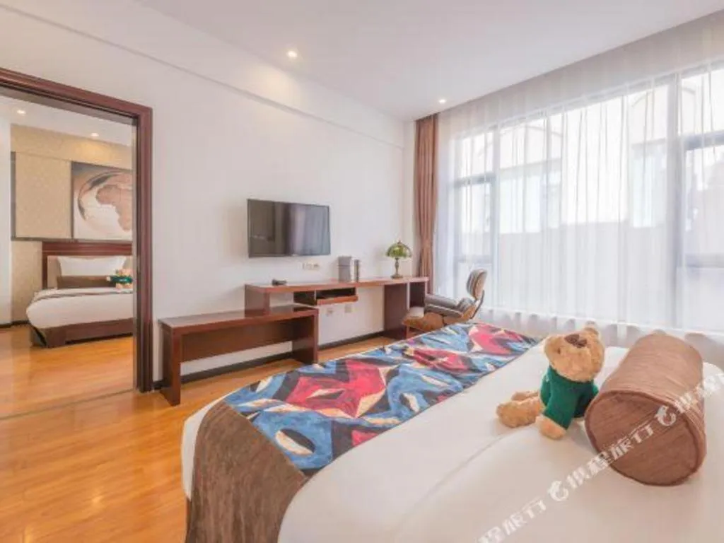 Bed in James Joyce Coffetel Dali Erhai Wetland Park