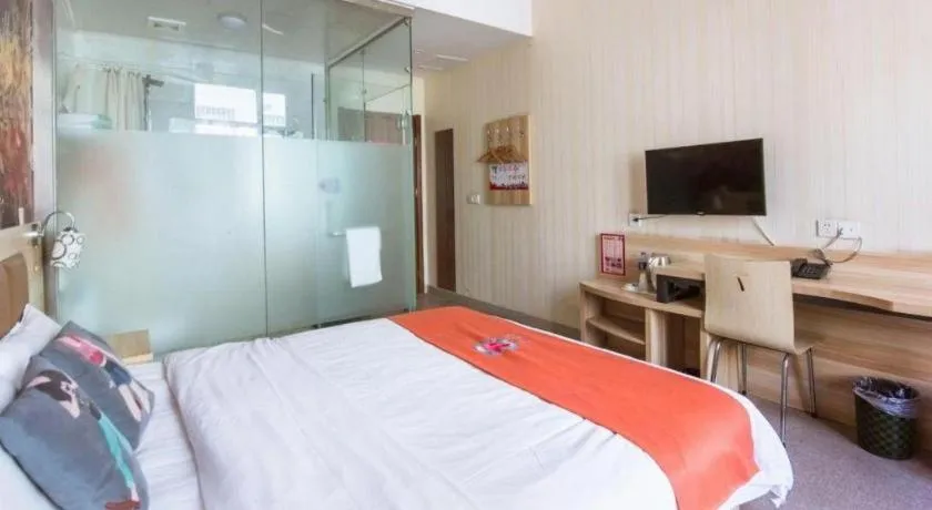 Bed in PAI Hotel Beijing Capital International Airport Linhe Development Zone