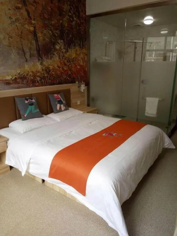 Bed in PAI Hotel Beijing Capital International Airport Linhe Development Zone