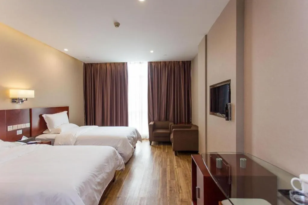 Bed in PAI Hotel Guangzhou North Gate of Chimelong Zoo