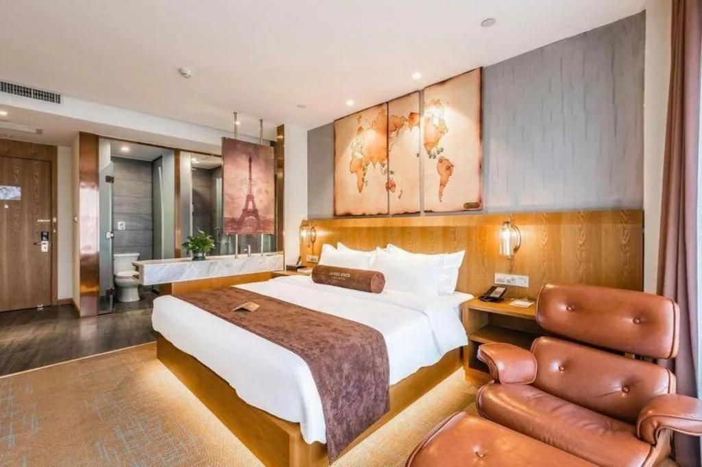 Bed in James Joyce Coffetel Shijiazhuang Century Park Shiji Huamao