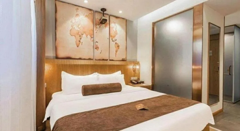 Bed in James Joyce Coffetel Shijiazhuang Century Park Shiji Huamao