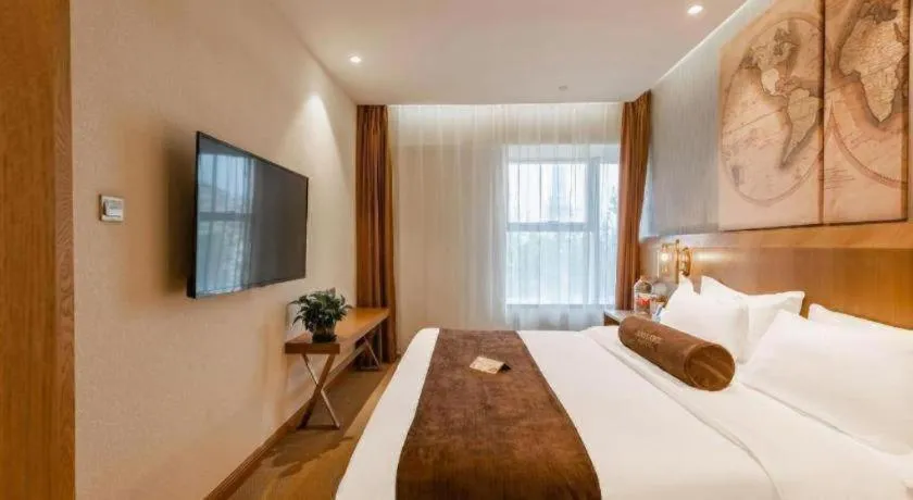 Bed in James Joyce Coffetel Shijiazhuang Century Park Shiji Huamao