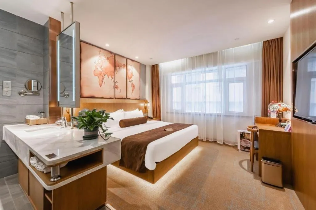 Bed in James Joyce Coffetel Shijiazhuang Century Park Shiji Huamao