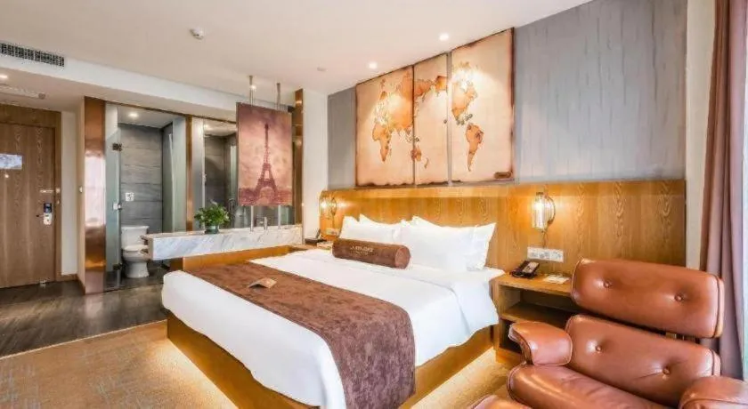 Bed in James Joyce Coffetel Shijiazhuang Century Park Shiji Huamao