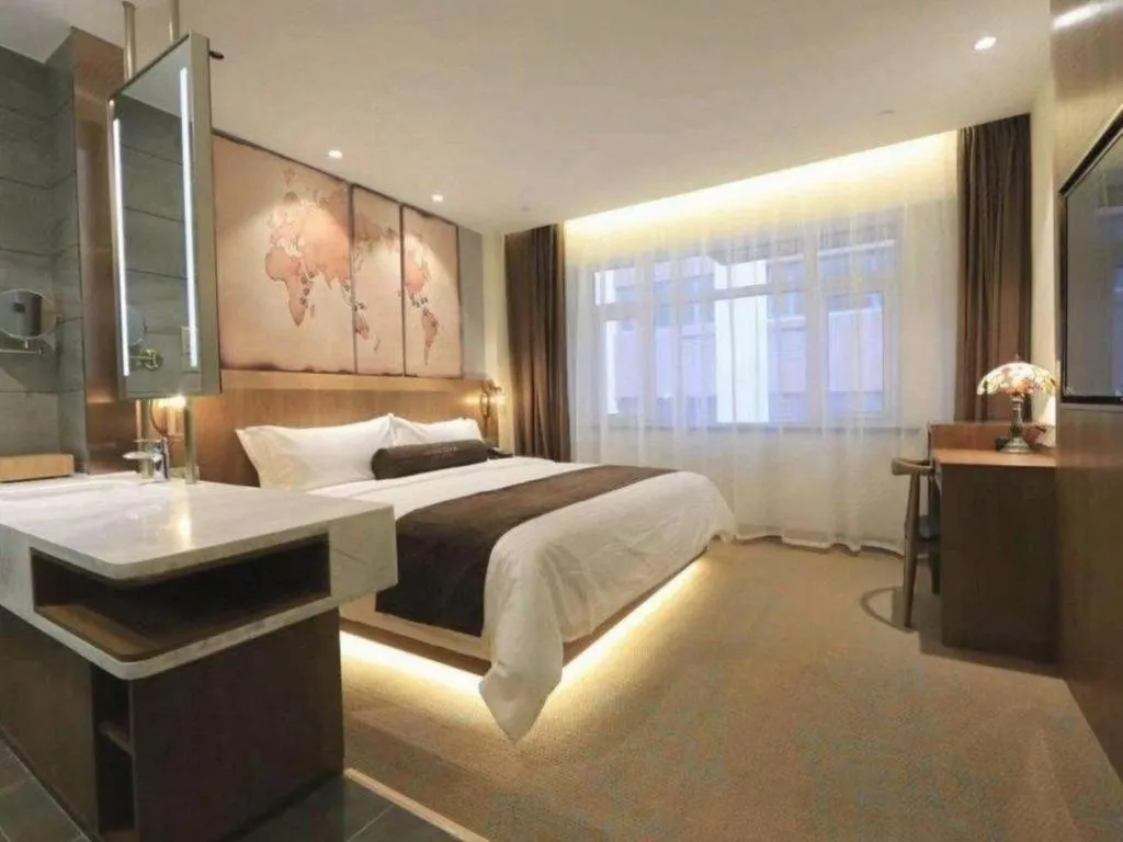 Bed in James Joyce Coffetel Shijiazhuang Century Park Shiji Huamao