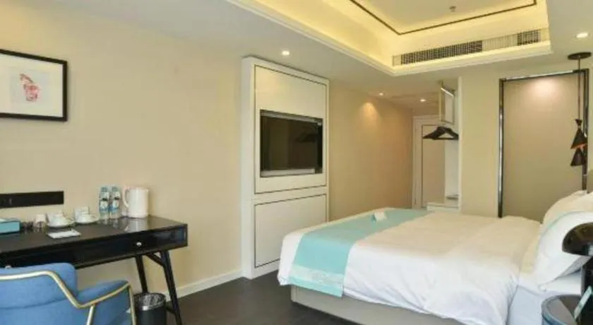 Bed in Xana Hotelle Wuhan Lingjiao Lake Wanda Plaza Branch