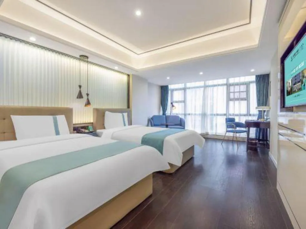 Bed in Xana Hotelle Wuhan Lingjiao Lake Wanda Plaza Branch