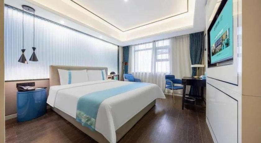 Bed in Xana Hotelle Wuhan Lingjiao Lake Wanda Plaza Branch