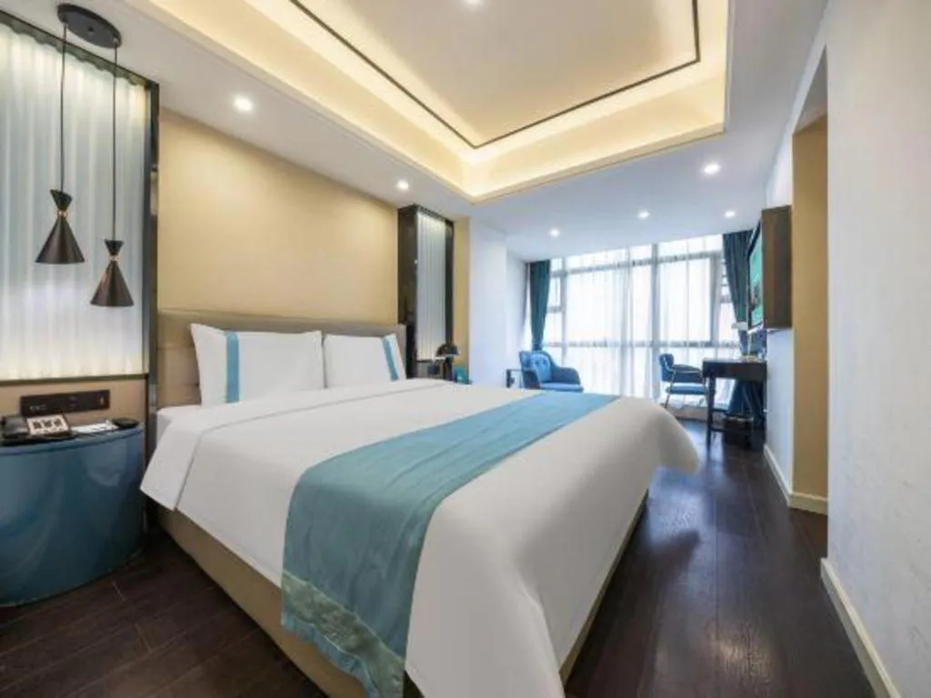 Bed in Xana Hotelle Wuhan Lingjiao Lake Wanda Plaza Branch