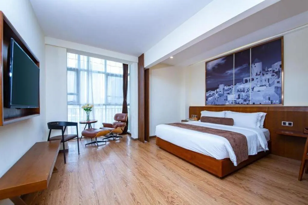 Bed in James Joyce Coffetel Wuhan Huanlegu Renhe Road Subway Station