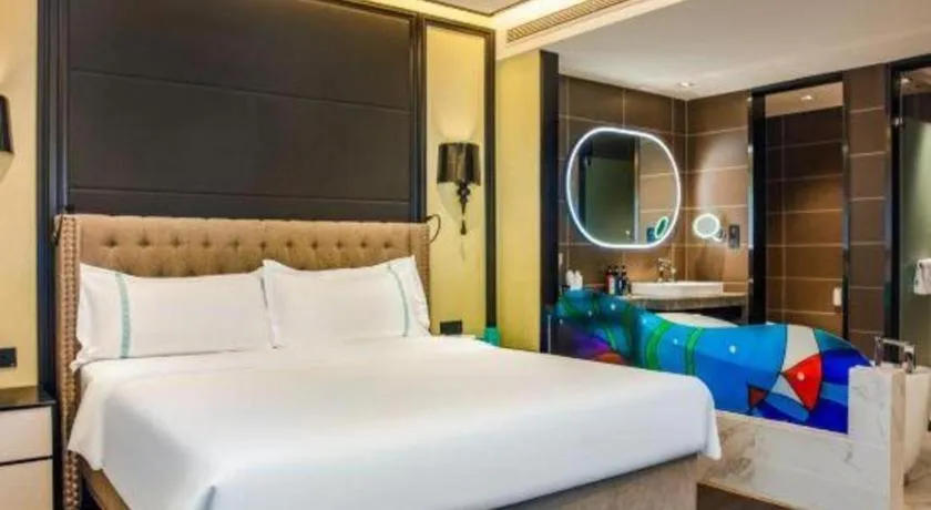 Bed in Xana Hotelle Beijing Olympic Park South Lishuiqiao Metro Station