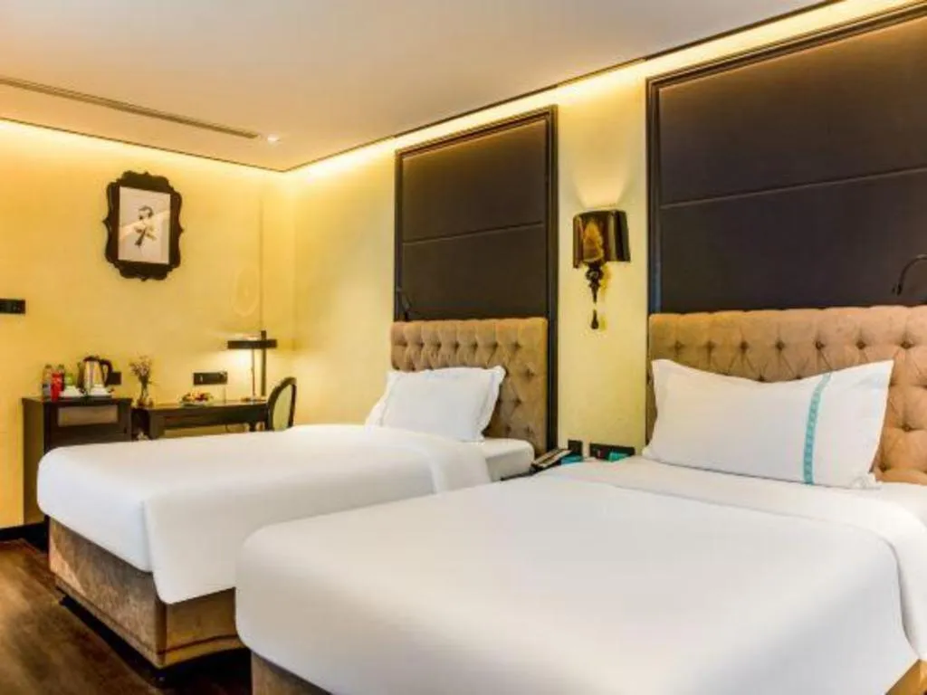 Bed in Xana Hotelle Beijing Olympic Park South Lishuiqiao Metro Station