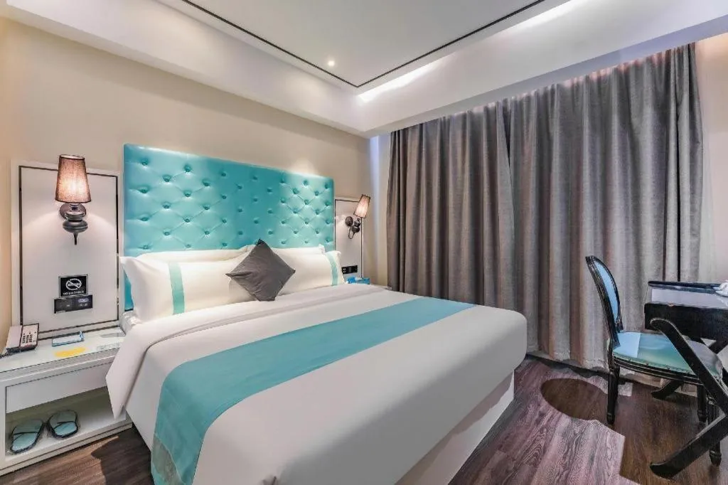 Bed in Xana Hotelle Shijiazhuang Zhongchu Plaza Shizhuang Metro Station