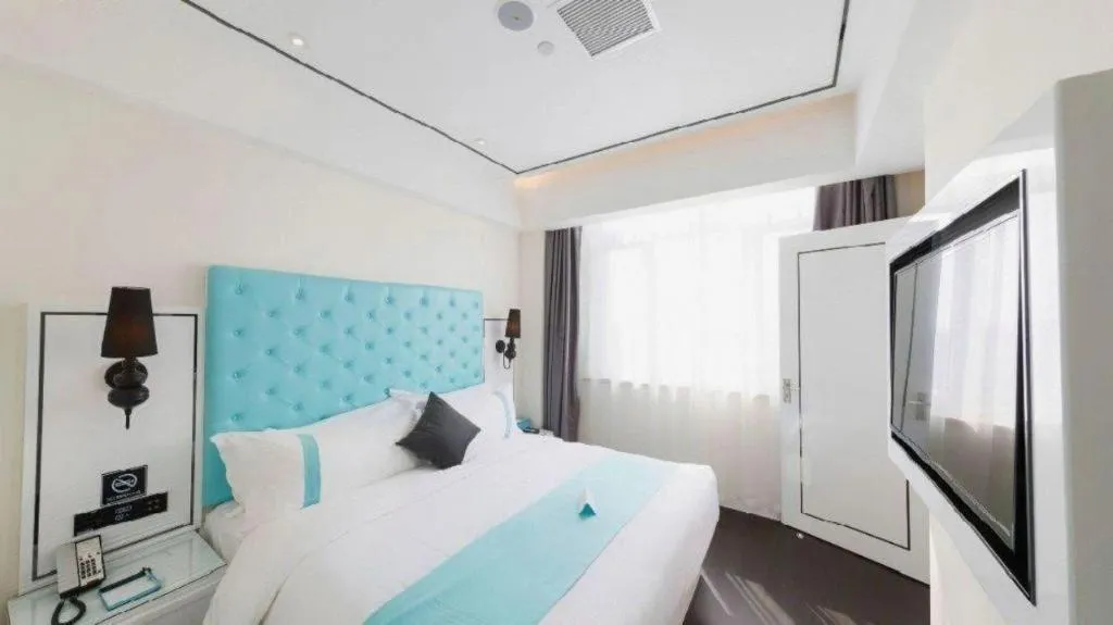 Bed in Xana Hotelle Shijiazhuang Zhongchu Plaza Shizhuang Metro Station