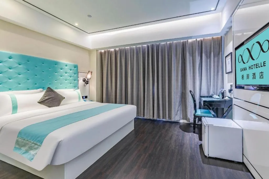 Bed in Xana Hotelle Shijiazhuang Zhongchu Plaza Shizhuang Metro Station