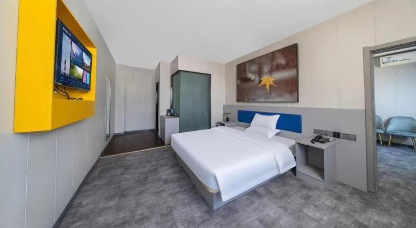 Bed in 7 Days Inn Tai'an Dongpingxi Hualian