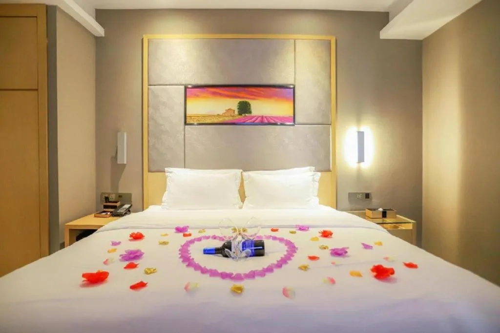 Bed in Lavande Hotels·Wuhan Fanhai CBD