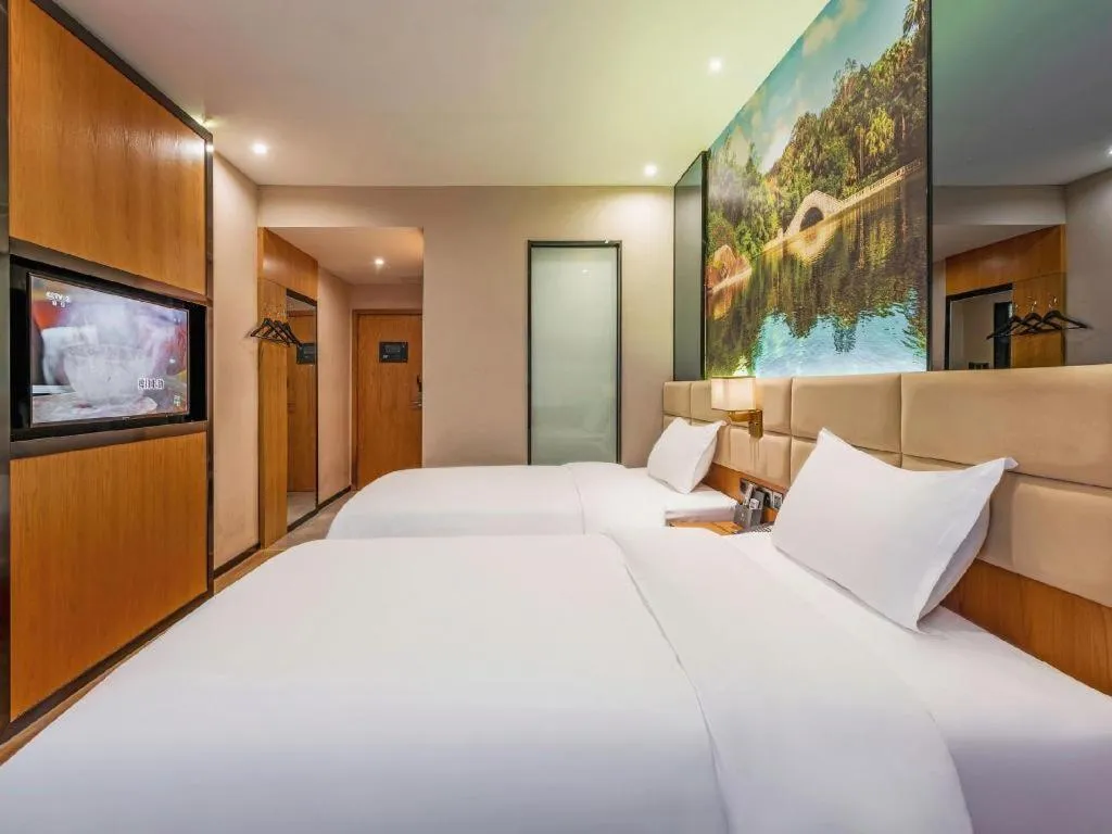 Bed in Chonpines Hotel North Xiamen Station Jimei University