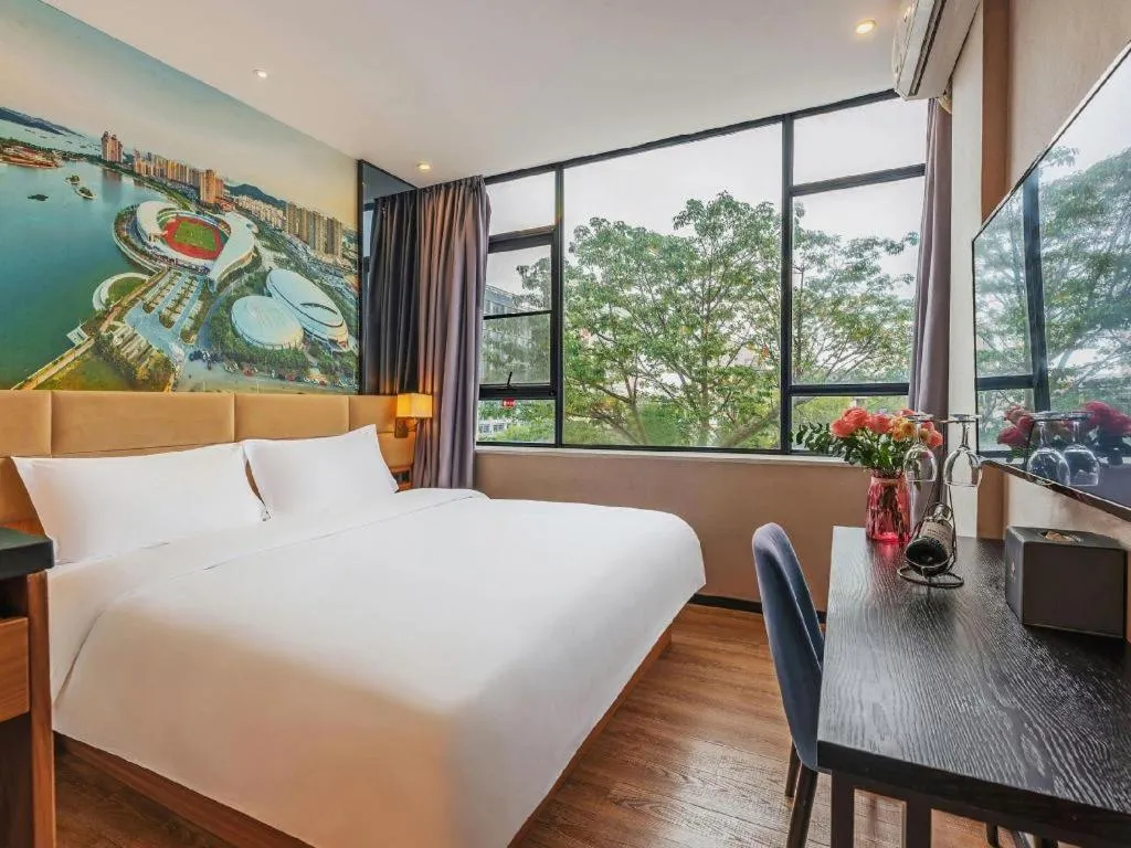 Bed in Chonpines Hotel North Xiamen Station Jimei University