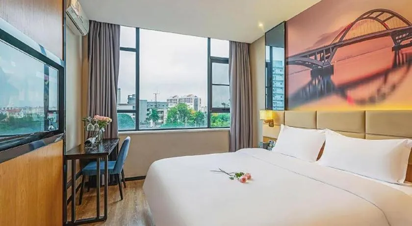 Bed in Chonpines Hotel North Xiamen Station Jimei University