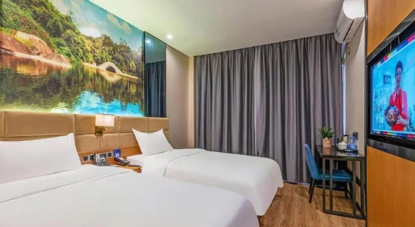 Bed in Chonpines Hotel North Xiamen Station Jimei University